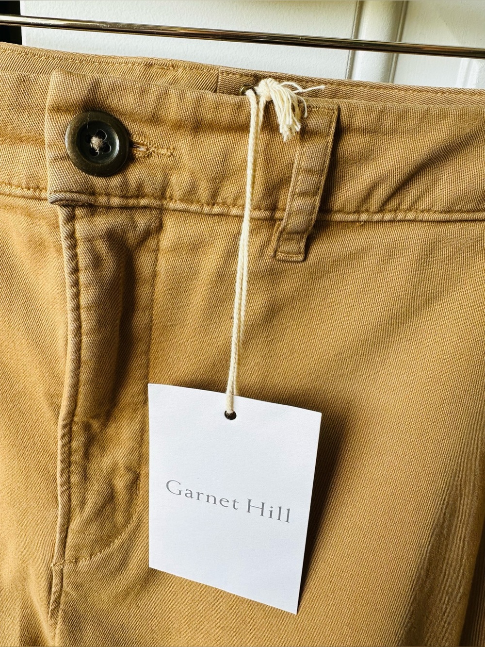 Garnet Hill Cropped Wide Leg Chinos Sz 10 Rich Brown NWT - Picture 6 of 10